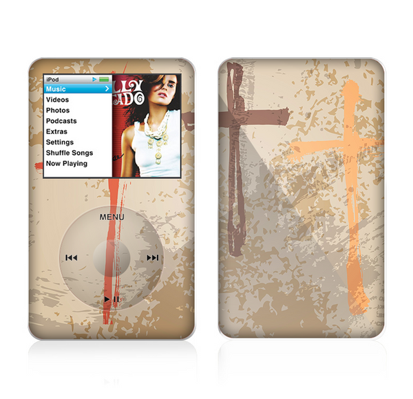 The Tan Splattered Color-Crosses Skin For The Apple iPod Classic