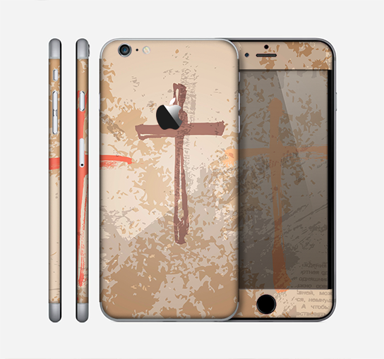 The Tan Splattered Color-Crosses Skin for the Apple iPhone 6 Plus