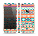 The Tan & Teal Aztec Pattern V4 Skin Set for the Apple iPhone 5s