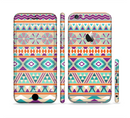 The Tan & Teal Aztec Pattern V4 Sectioned Skin Series for the Apple iPhone 6s Plus