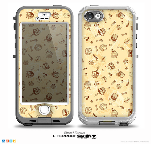 The Tan Treats N' Such Skin for the iPhone 5-5s NUUD LifeProof Case for the LifeProof Skin