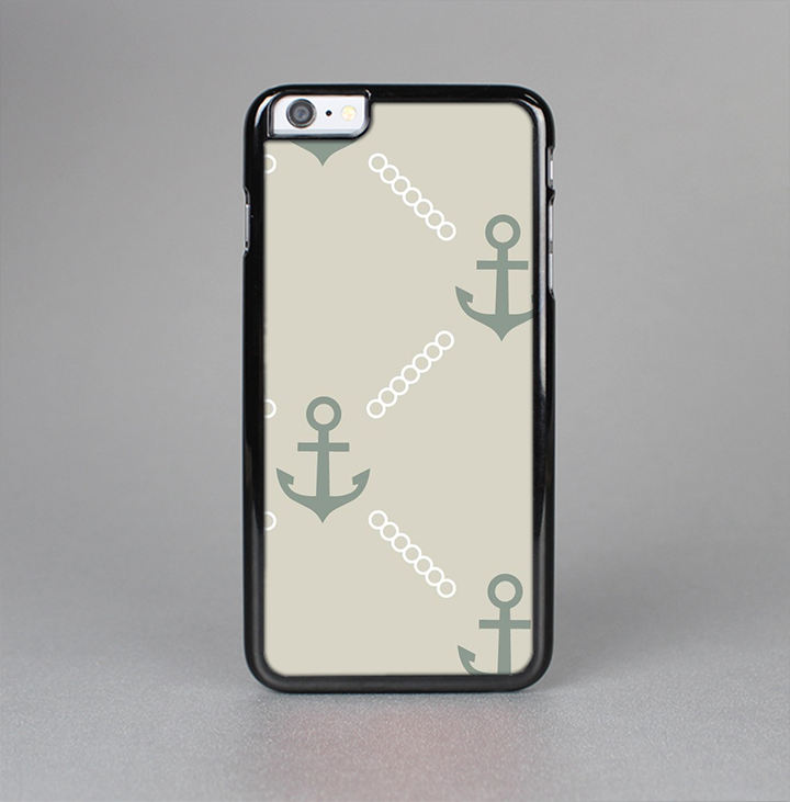 The Tan Vintage Solid Color Anchor Linked Skin-Sert Case for the Apple iPhone 6 Plus