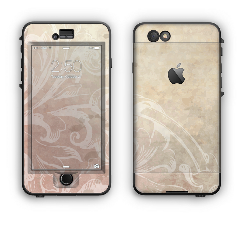 The Tan Vintage Subtle Laced Texture Apple iPhone 6 LifeProof Nuud Case Skin Set