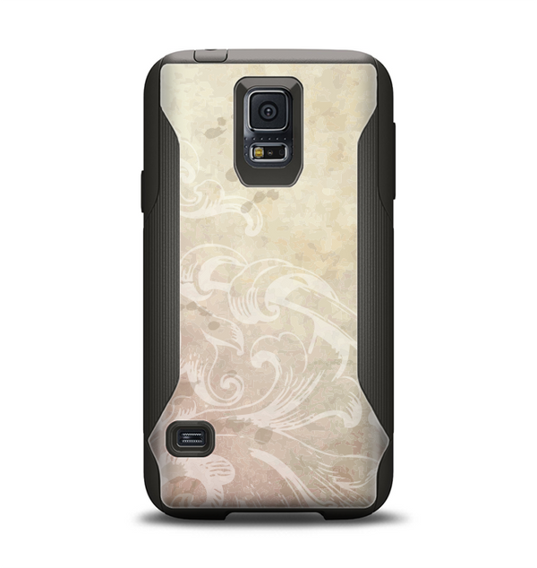 The Tan Vintage Subtle Laced Texture Samsung Galaxy S5 Otterbox Commuter Case Skin Set