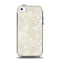 The Tan & White Vintage Floral Pattern Apple iPhone 5c Otterbox Symmetry Case Skin Set