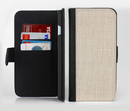 The Tan Woven Fabric Pattern Ink-Fuzed Leather Folding Wallet Credit-Card Case for the Apple iPhone 6/6s, 6/6s Plus, 5/5s and 5c