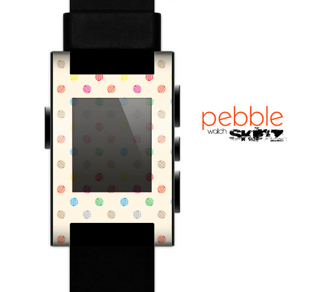 The Tan & Colored Laced Polka dots Skin for the Pebble SmartWatch