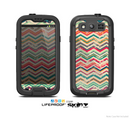 The Tan and Colored Chevron Pattern V55 Skin For The Samsung Galaxy S3 LifeProof Case