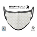 The Tan and White Overlapping Circle Pattern - Made in USA Mouth Cover Unisex Anti-Dust Cotton Blend Reusable & Washable Face Mask with Adjustable Sizing for Adult or Child