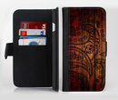 The Tattooed WoodGrain Ink-Fuzed Leather Folding Wallet Credit-Card Case for the Apple iPhone 6/6s, 6/6s Plus, 5/5s and 5c