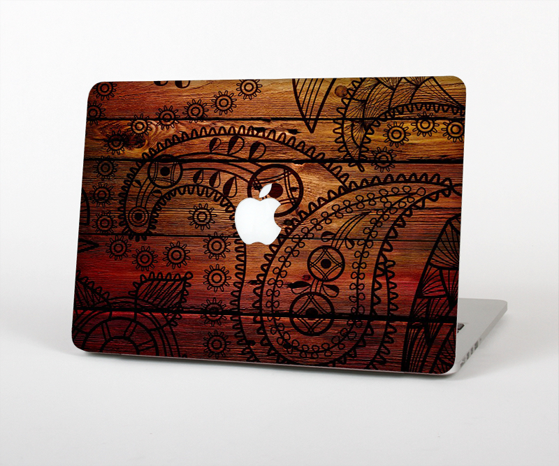 The Tattooed WoodGrain Skin Set for the Apple MacBook Pro 15" with Retina Display