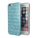 The Teal 18th Century Script iPhone 6/6s or 6/6s Plus 2-Piece Hybrid INK-Fuzed Case