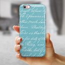 The Teal 18th Century Script iPhone 6/6s or 6/6s Plus 2-Piece Hybrid INK-Fuzed Case