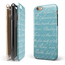 The Teal 18th Century Script iPhone 6/6s or 6/6s Plus 2-Piece Hybrid INK-Fuzed Case