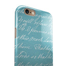 The Teal 18th Century Script iPhone 6/6s or 6/6s Plus 2-Piece Hybrid INK-Fuzed Case
