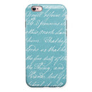 The Teal 18th Century Script iPhone 6/6s or 6/6s Plus 2-Piece Hybrid INK-Fuzed Case