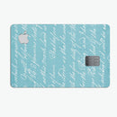 The Teal 18th Century Script - Premium Protective Decal Skin-Kit for the Apple Credit Card