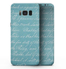 The Teal 18th Century Script - Samsung Galaxy S8 Full-Body Skin Kit