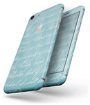 The Teal 18th Century Script - Skin-kit for the iPhone 8 or 8 Plus