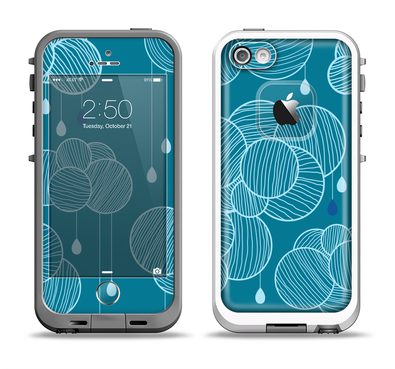 The Teal Abstract Raining Yarn Clouds Apple iPhone 5-5s LifeProof Fre ...