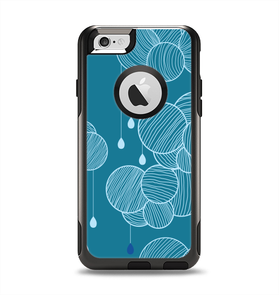The Teal Abstract Raining Yarn Clouds Apple iPhone 6 Otterbox Commuter Case Skin Set