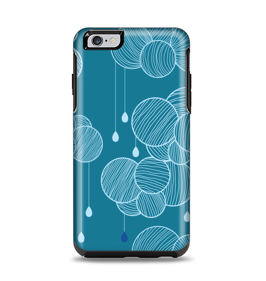 The Teal Abstract Raining Yarn Clouds Apple iPhone 6 Plus Otterbox Symmetry Case Skin Set