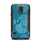 The Teal Abstract Raining Yarn Clouds Samsung Galaxy S5 Otterbox Commuter Case Skin Set