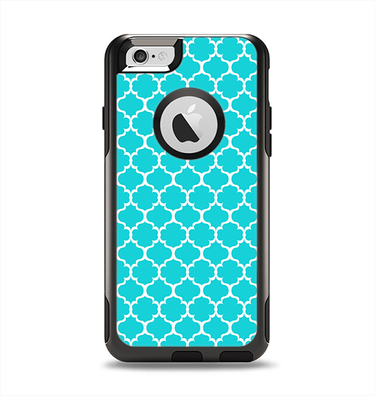 The Teal And White Seamless Morocan Pattern Apple iPhone 6 Otterbox Commuter Case Skin Set