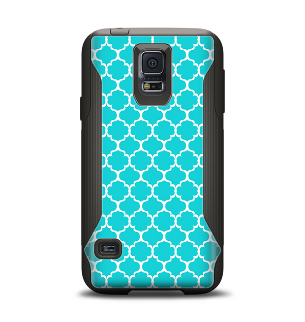 The Teal And White Seamless Morocan Pattern Samsung Galaxy S5 Otterbox Commuter Case Skin Set