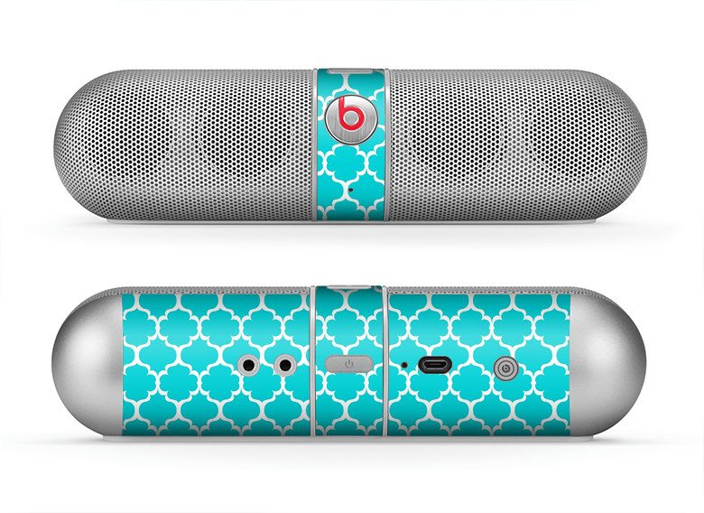 The Teal And White Seamless Morocan Pattern Skin for the Beats by Dre Pill Bluetooth Speaker
