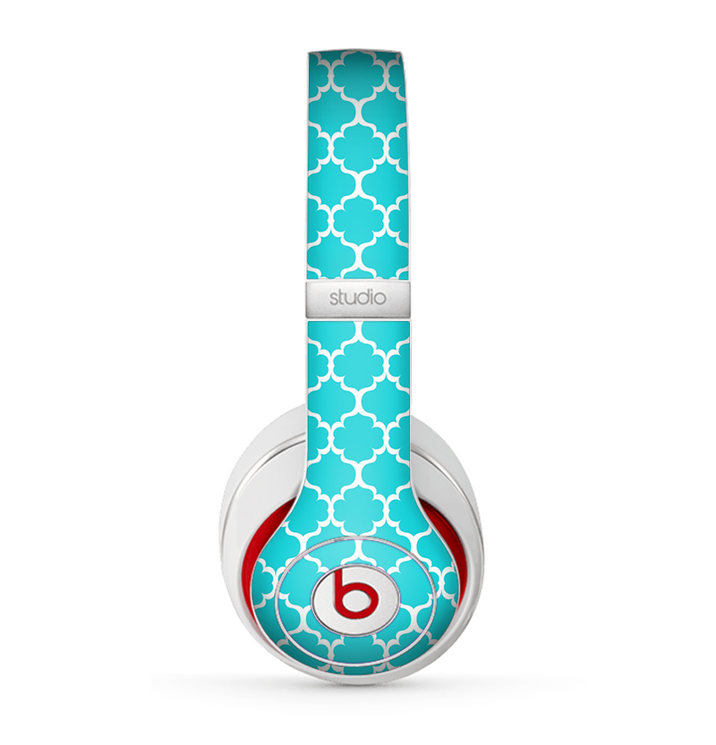 The Teal And White Seamless Morocan Pattern Skin for the Beats by Dre Studio (2013+ Version) Headphones