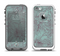 The Teal Aster Flower Lined Apple iPhone 5-5s LifeProof Fre Case Skin Set