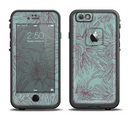 The Teal Aster Flower Lined Apple iPhone 6/6s LifeProof Fre Case Skin Set