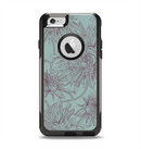 The Teal Aster Flower Lined Apple iPhone 6 Otterbox Commuter Case Skin Set