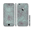 The Teal Aster Flower Lined Sectioned Skin Series for the Apple iPhone 6s