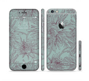 The Teal Aster Flower Lined Sectioned Skin Series for the Apple iPhone 6s Plus