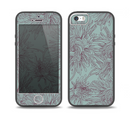 The Teal Aster Flower Lined Skin Set for the iPhone 5-5s Skech Glow Case
