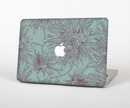 The Teal Aster Flower Lined Skin for the Apple MacBook Pro Retina 15"