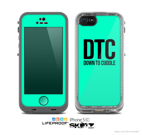 The Teal & Black Down to Cuddle Skin for the Apple iPhone 5c LifeProof Case