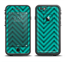 The Teal & Black Sketch Chevron Apple iPhone 6/6s LifeProof Fre Case Skin Set