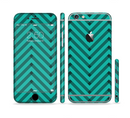 The Teal & Black Sketch Chevron Sectioned Skin Series for the Apple iPhone 6 Plus