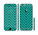 The Teal & Black Sketch Chevron Sectioned Skin Series for the Apple iPhone 6s Plus