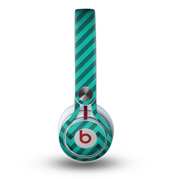 The Teal & Black Sketch Chevron Skin for the Beats by Dre Mixr Headphones