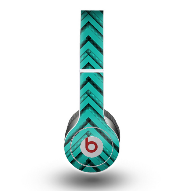 The Teal & Black Sketch Chevron Skin for the Beats by Dre Original Solo-Solo HD Headphones