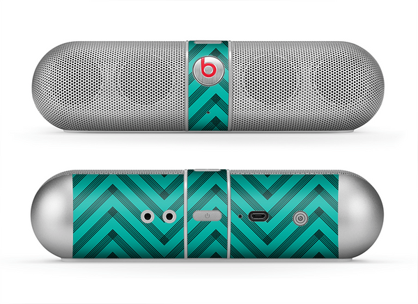 The Teal & Black Sketch Chevron Skin for the Beats by Dre Pill Bluetooth Speaker