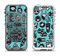 The Teal & Black Toon Robots Apple iPhone 5-5s LifeProof Fre Case Skin Set