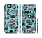 The Teal & Black Toon Robots Sectioned Skin Series for the Apple iPhone 6 Plus
