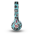 The Teal & Black Toon Robots Skin for the Beats by Dre Mixr Headphones