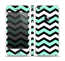 The Teal & Black Wide Chevron Pattern Skin Set for the Apple iPhone 5