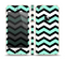 The Teal & Black Wide Chevron Pattern Skin Set for the Apple iPhone 5s